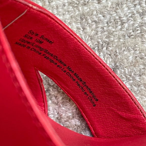 Matisse Free People Red Vegan Leather Heel Platform Clogs 10 - Picture 9 of 11